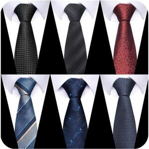 Mens Necktie Set 6 Pack Woven Jacquard Ties Business Formal Wedding Office